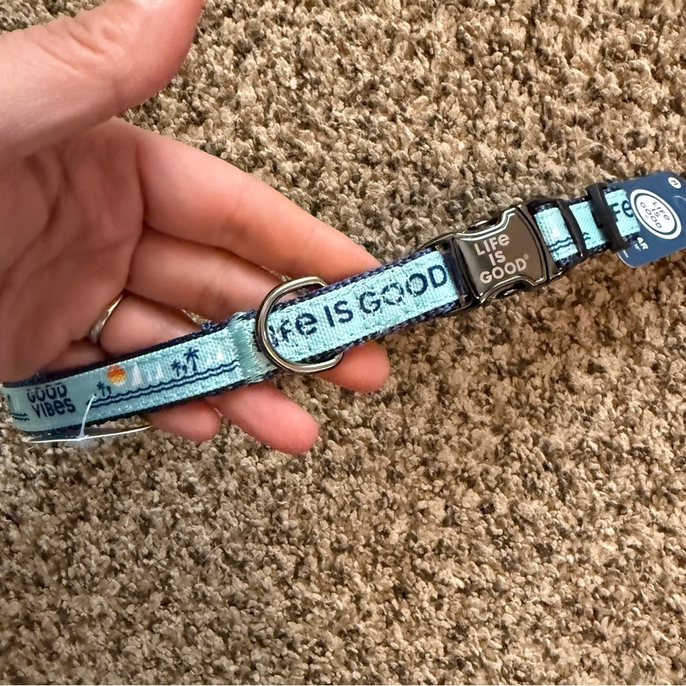 Life is Good - Tropical Blue Dog Collar - Size M